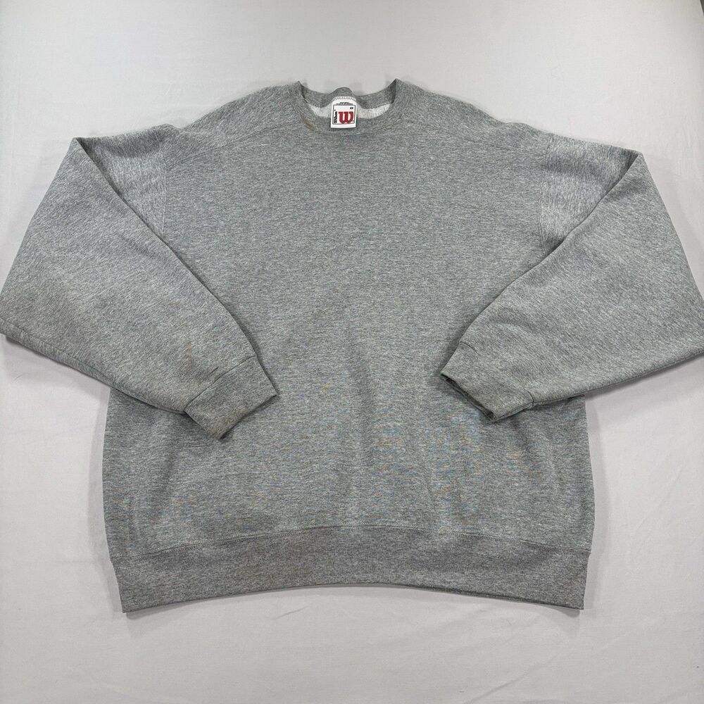 Vintage Wilson Men's Crewneck Sweatshirt 2XL Gray Heather Pullover
